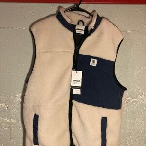 Element Fleece Vest in Cream and Navy